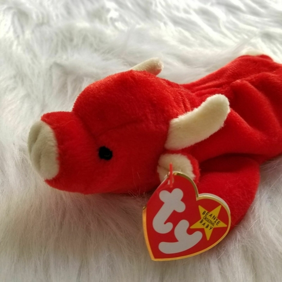 Vintage 1995 Snort the Bull Ty Beanie Baby vintage red 90s babies - Picture 2 of 8